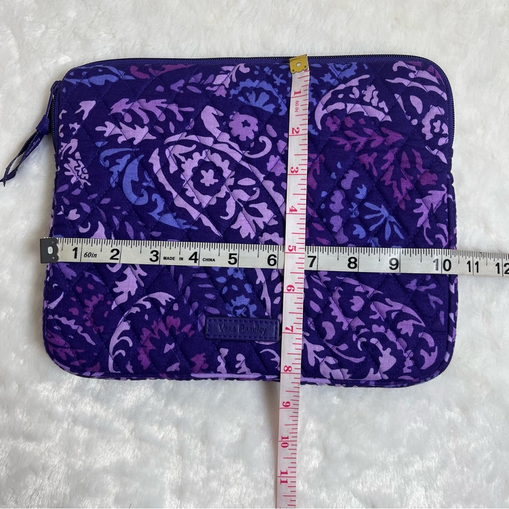 Vera Bradley Laptop Tablet Case Floral Paisley  Purple Quilted Zipper 10x8” - Picture 2 of 5
